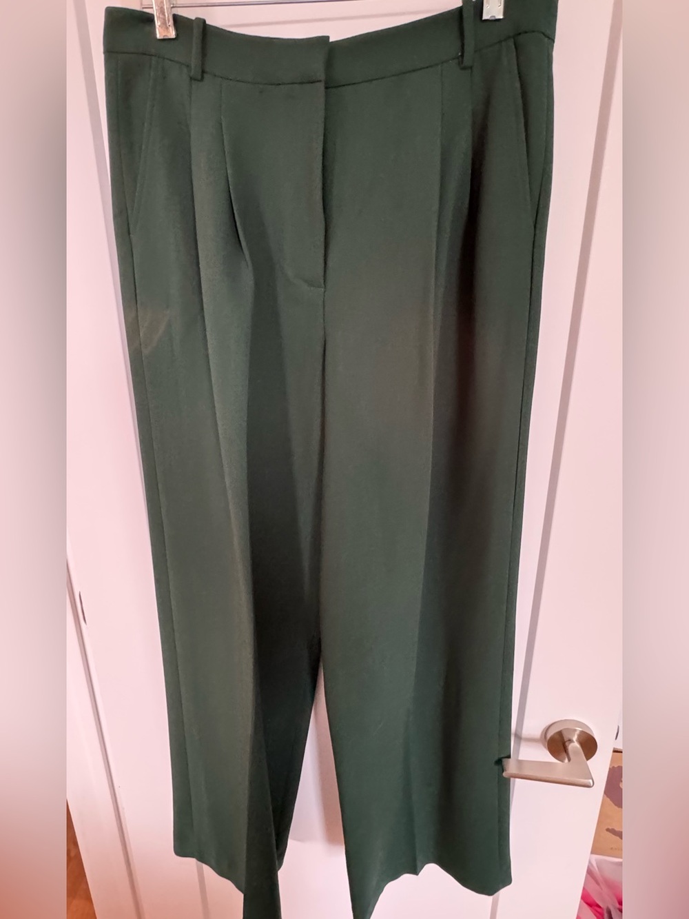 Zara Women's Dark Green Wide-Leg Trousers
